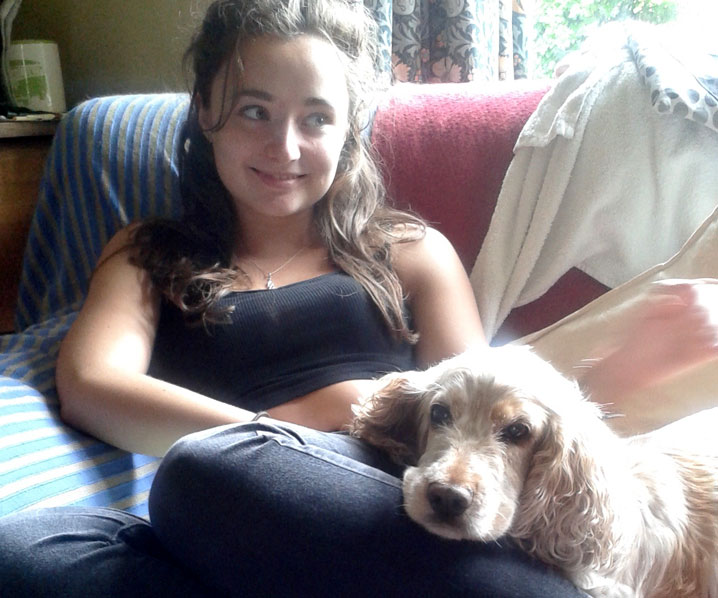 Isobel dog-sitting at Exmoor Cottage Holidays in Exmoor, North Devon